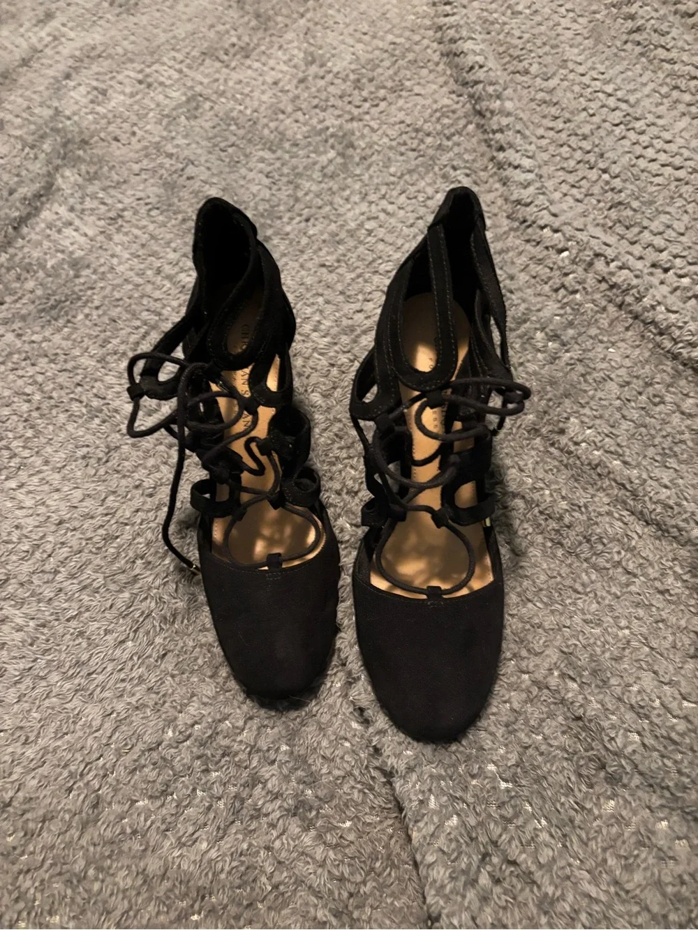 Womens size 8 Black Lace-Up Women’s Heels - Elegant Evening Shoe